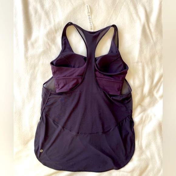 Lululemon purple mesh tank top with built in bra - Picture 2 of 4
